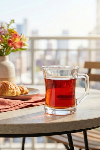 Lav Zen PlusCam Kupa 6 Kişilik 225 ml Kulplu (Kahve/Çay Bardağı)