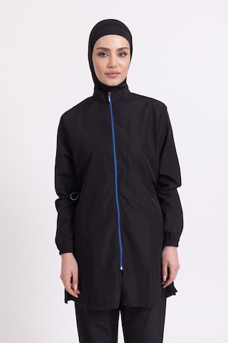 Kadın 23203 Büzgülü Paraşüt Tam Tesettür Mayo Siyah-siyah 33942 - 1 Siyah