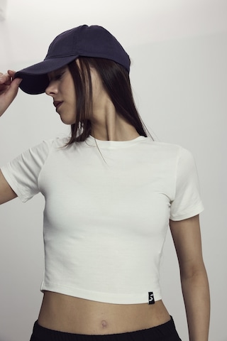 Scorp Lyra Kadın Crop Bambu Tişört Beyaz Standart