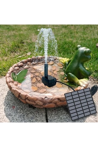 Boatshop1 1.5w Mini Pompa 1.5w Mini Dış Mekan Solar Fıskiye Pompası Dıy Seti Ipx8 Su Geçirmez Balık Havuzları Kuş Banyoları İçin Altı Nozul Dahil