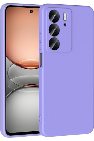 Realme C75 Kılıf İçi Telefonu Çizmeyen Kadife Kaplı Dışı Soft Yapılı Esnek Lansman Kapak Ryc/mara Lila