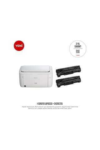 Canon İ-sensys Lbp6030b Tek Fonksiyonlu Siyah Beyaz Lazer Yazıcı + 2 Toner Canon Eurasia