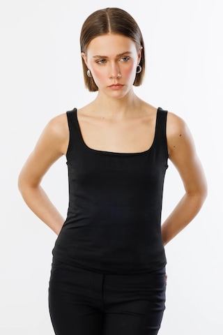 On Fashion Kare Yaka Kadın Kalın Askılı Bluz 25y.on.blz.51508.01 Siyah