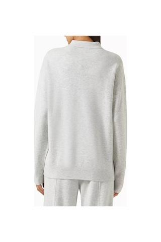 12storeez Relaxed Fit Polo Yaka Kazak, Merino Yünü Karışımlı, Ve Rahat Siluet Açık Gri