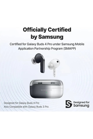 Max For Galaxy Uyumlu Buds 4 Pro Phantom Black M 1 Çift