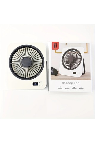 Boatshop1 Taşınabilir Usb Şarj Edilebilir Siyah Masaüstü Fanı Sessiz Çalışma 39 C Soğutma 4 Yapraklı Avrupa Kanat Tasarımı Ofis Seyahat İçin İdeal