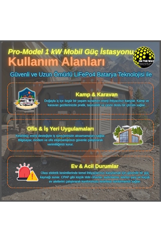 Otw Pro-model 1000w Mobil Güç İstasyonu Lifepo4 Bataryalı Şebeke Şarjlı