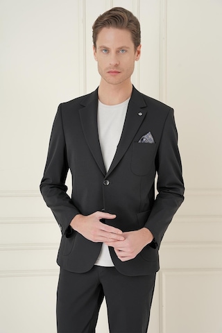 Efor Slim Fit Mono Yaka Çift Yırtmaç Torba Cep Casual Siyah Ceket C 697 Siyah