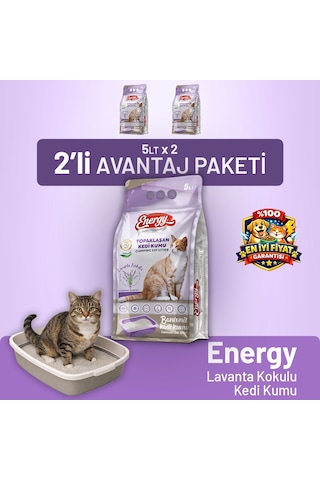 Kedi Kumu Lavanta Kokulu 5 Lt - 2 Adet