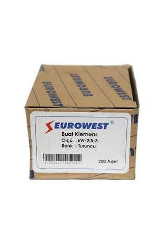 Eurowest 0,50-2,5mm Geçmeli Buat Klemensi Turuncu - 1 Paket 200 Adet