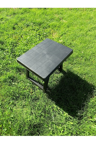 Evko Mobilya Kamp Masası, Katlanır Plastik Masa, Piknik Masası, Bahçe Balkon Kamp Piknik Masası, Portatif Sehpa Antrasit