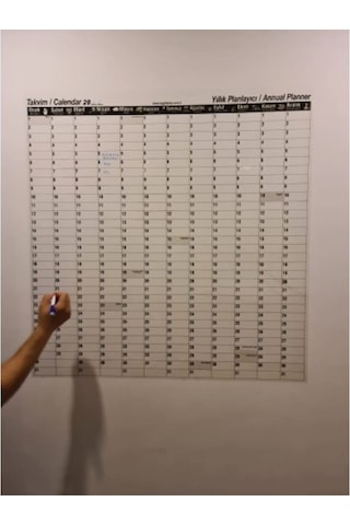 Yıllık Takvim Planlayıcı Statik Kağıt Tahta