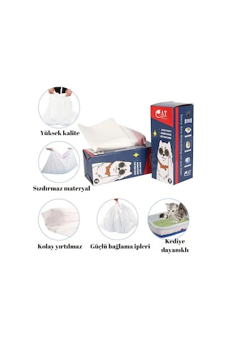 Budibu Kedi Kumu Poşeti 78 x 43 CM 10 Poşet