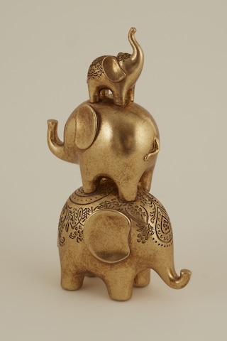 Karaca Home Elephant Biblo Gold 18x10,5x30,3 Cm