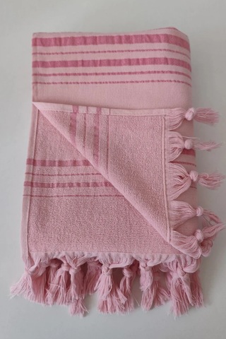 Tek Yüzlü Pamuk Havlu Peştemal - Pembe Pembe