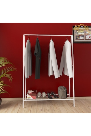 Oval Telli Beyaz Butik Askısı Konfeksiyon Askılık Elbise Askılığı Beyaz