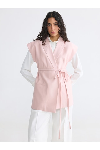 Lcw Modest Pembe Kuşaklı Kadın Klasik Yelek