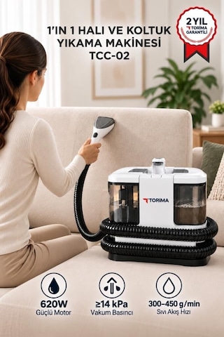 Premium Ev Aleti Temizlik Seti Günlük Eşya Halı Ve Koltuk Yıkama Makinesi Tcc02 Beyaz 1ın1