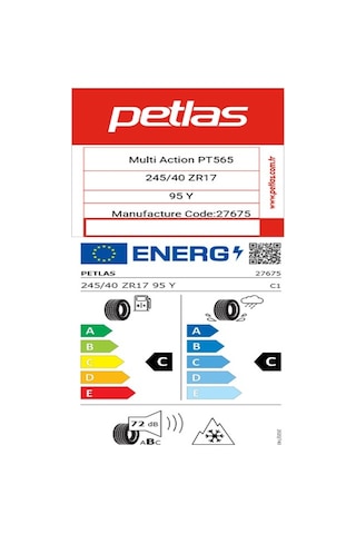 Petlas 245/40 Zr17 Tl 95Y Reınf. Multı Actıon Pt565 Oto Dört Mevsim Lastiği Lastiği Üretim Tarihi:2025