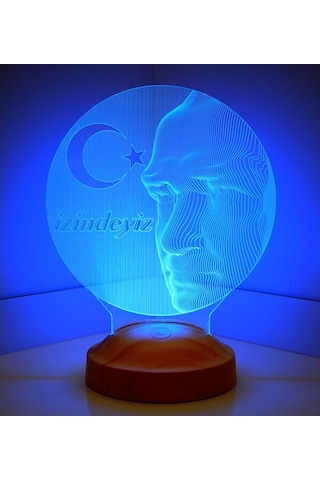 3D Led Lamba 3 Boyutlu Atatürk Küre Özel Hediye Gecelambası