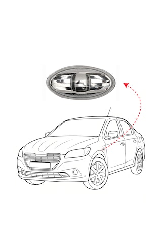 2 Adet Çamurluk Sinyalı Sağ - Sol Peugeot Expert - 107 - 207 - 301 - 307 - 407 / Citroen C Elysee - C1 - C2 - C3 - C5 Oem: 6325.g3 / 9680057480 / Pb3597