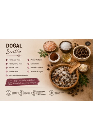 Laborem Natura Kahve Çekirdekli Çok Amaçlı Banyo, Ayak Ve Vücut Tuzu Mineralli Rahatlatıcı Bakım Tuzu 350 G