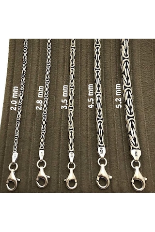 Takı Dükkanı 925 Ayar Gümüş Erkek Bileklik Yuvarlak Kral Model 3,2mm Genişlik 21cm Uzunluk msb04