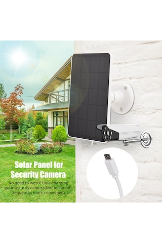 Geeksen Güneş Enerjili Güvenlik Kamerası Şarj Paneli - 4w 5v, 10ft Kablolu, Su Geçirmez, Ayarlanabilir Montaj