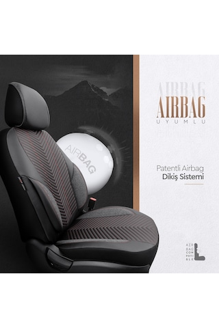 Advanced Design Özel Tasarım Premium Süet-Deri Ekstra Destekli Universal Oto Koltuk Kılıfı Tam Set