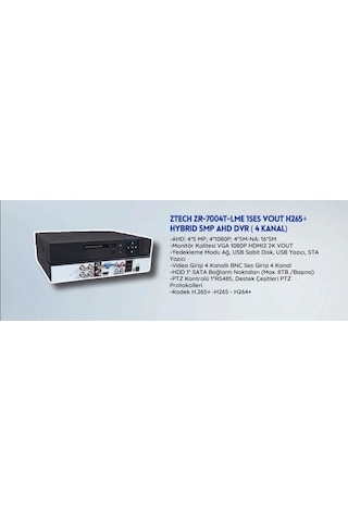 Ztech Zr-7004t-lme Kayıt Cihazı 5mp 4 Kanal Xvr