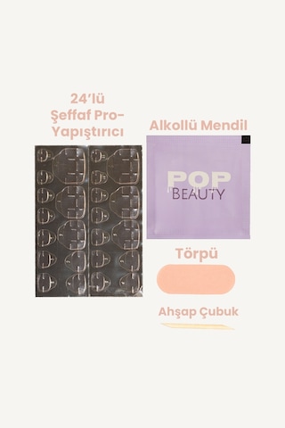 Ayak Takma Tırnak Pro Yapıştırıcı Seti Pro Yapıştırıcı, Törpü, Ahşap Çubuk, Alkollü Mendil