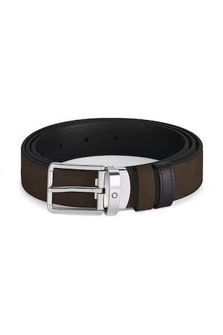 Montblanc Everyday Kahverengi - Siyah 30 Mm Çift Taraflı Deri Kem