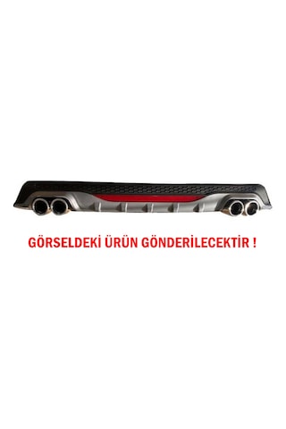 Hyundai Accent Blue Difüzör Arka Tampon Eki 2 Egzoz Çıkışlı Gri Reflektörlü