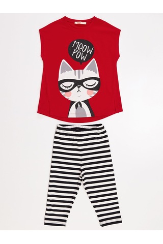 Denokids Mshb&g Meow Pow Kız Tayt Takım Çok Renkli