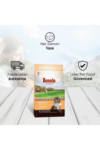 Bonnie Tavuklu Yetişkin Kedi Maması 1500 G