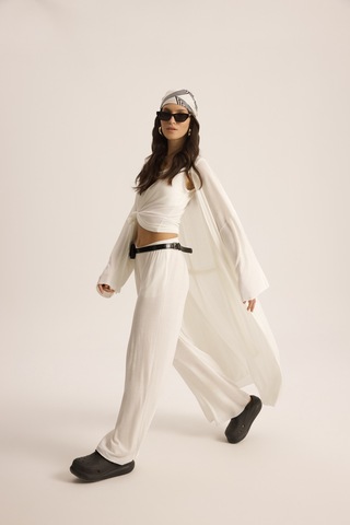 Mai Studios Co. Raina Ekru Kimono Basic Üçlü Takım Ekru