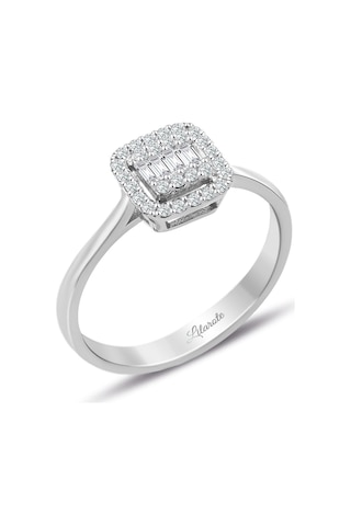 0.25 Ct Modern Tasarım Baget Kare Tektaş Yüzük