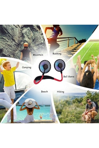 Skycity Kol Saçma Ergonomik Boyun Fanı 3 Hızlı Led Işıklı Aromalı Pamuklu Yataklı 2000mah Usb Şarjlı