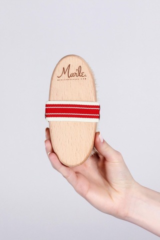 Mar'le Doğal At Kılı Selülit Fırçası + Ahşap Selülit Masaj Aleti