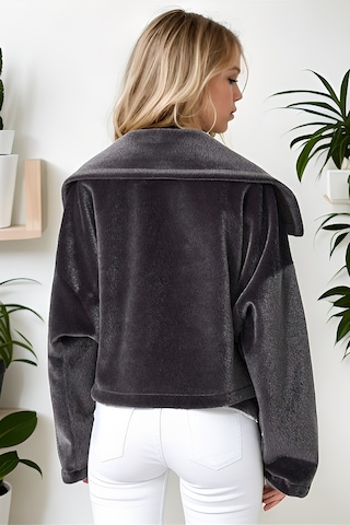 Hiramir Kadın Oversize Yarasa Kol Kısa Mont Füme Ks2534 Füme