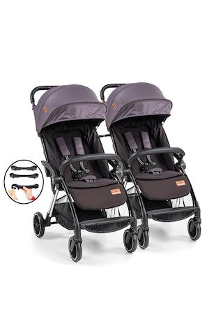 Baby2go Tulipa Cabin Otomatik Katlanan İkiz / Siyah Gri