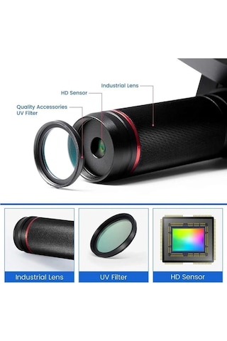 Dijital 10.1 İnc Lcd Ekran Mikroskop Hdmı/pc/wıfı Kumandalı 4 Mp Kamera Hassas Görüntü Kalitesi