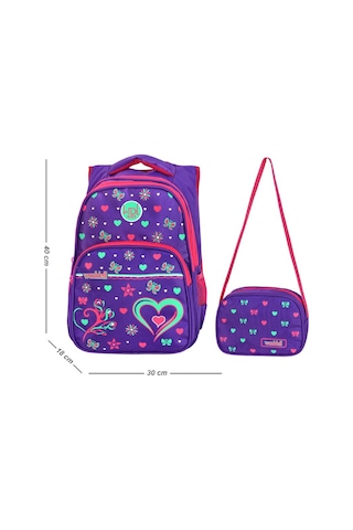Waddell Çanta Mor Kalpli İlkokul Çantası - Waddell Bag Kız Okul S