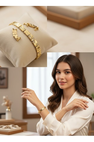 Xuping Kalp Detaylı Gold Renk Ayarlanabilir Bileklik Çok Renkli 49419389