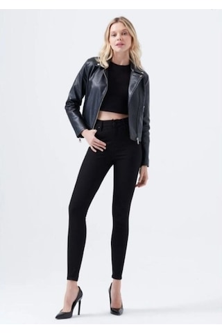 Simsiyah E.x.t.r.a Black Skinny Jeans Kot Solmaz Toparlayıcı Okul Pantolonu Siyah
