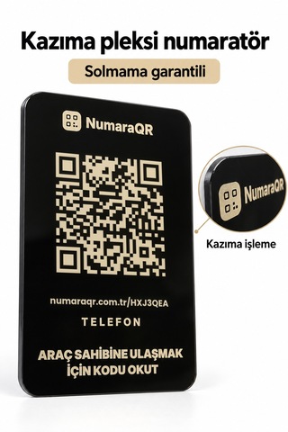 Numaraqr Qr Kodlu Araç Numaratörü Sticker Cam Içi Park