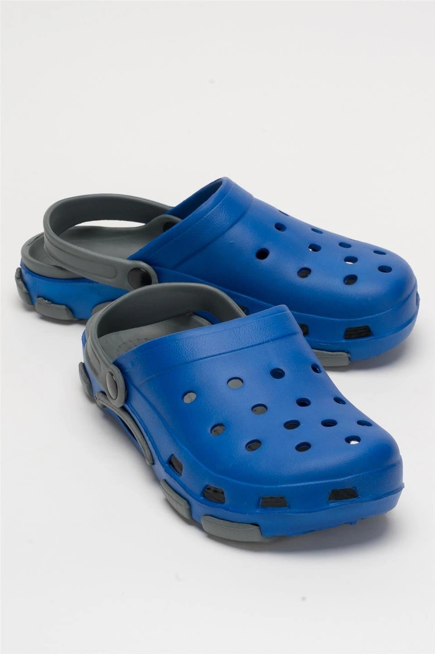 Unisex Çift Tabanlı Ortopedik Hemşire Doktor Aşçı Laboratuvar Deniz Havuz Terliği Sandalet Mavi - Füme Mavi - Füme