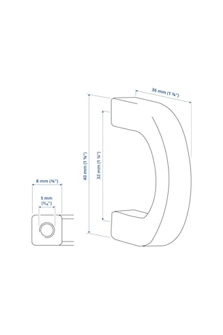 Ikea Borghamn 2'li Mobilya Kulpu 40 Mm Siyah