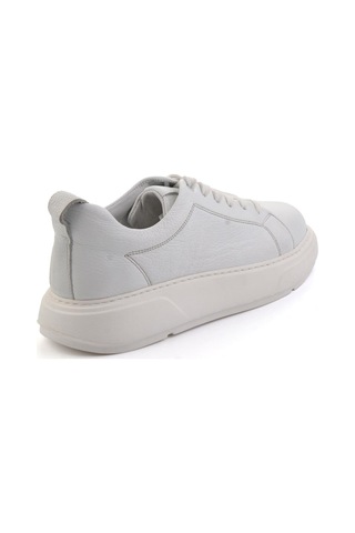 Beyaz Hakiki Deri Erkek Sneaker E01089006803 Beyaz
