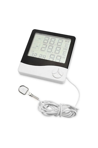 Techmaster 2 Dijital Termometre Alarm Saat Dış Sıcaklık Ölçer Nem Ölçer